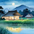 夏日宁静：蛙声与蛐蛐的合奏