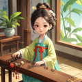 古筝流年曲：筝伴流年，茶温四季日常烟火