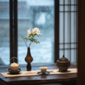 松窗煮茶禅乐：松风茶韵伴瑶琴